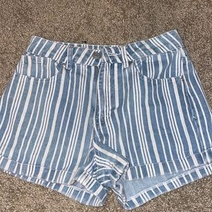 Pacsun striped blue Jean shorts